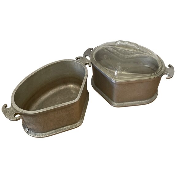 Vtg Guardian Service Aluminum Cookware Set Dutch Oven w Lid Heart Triangle 2 Gal - Picture 1 of 12